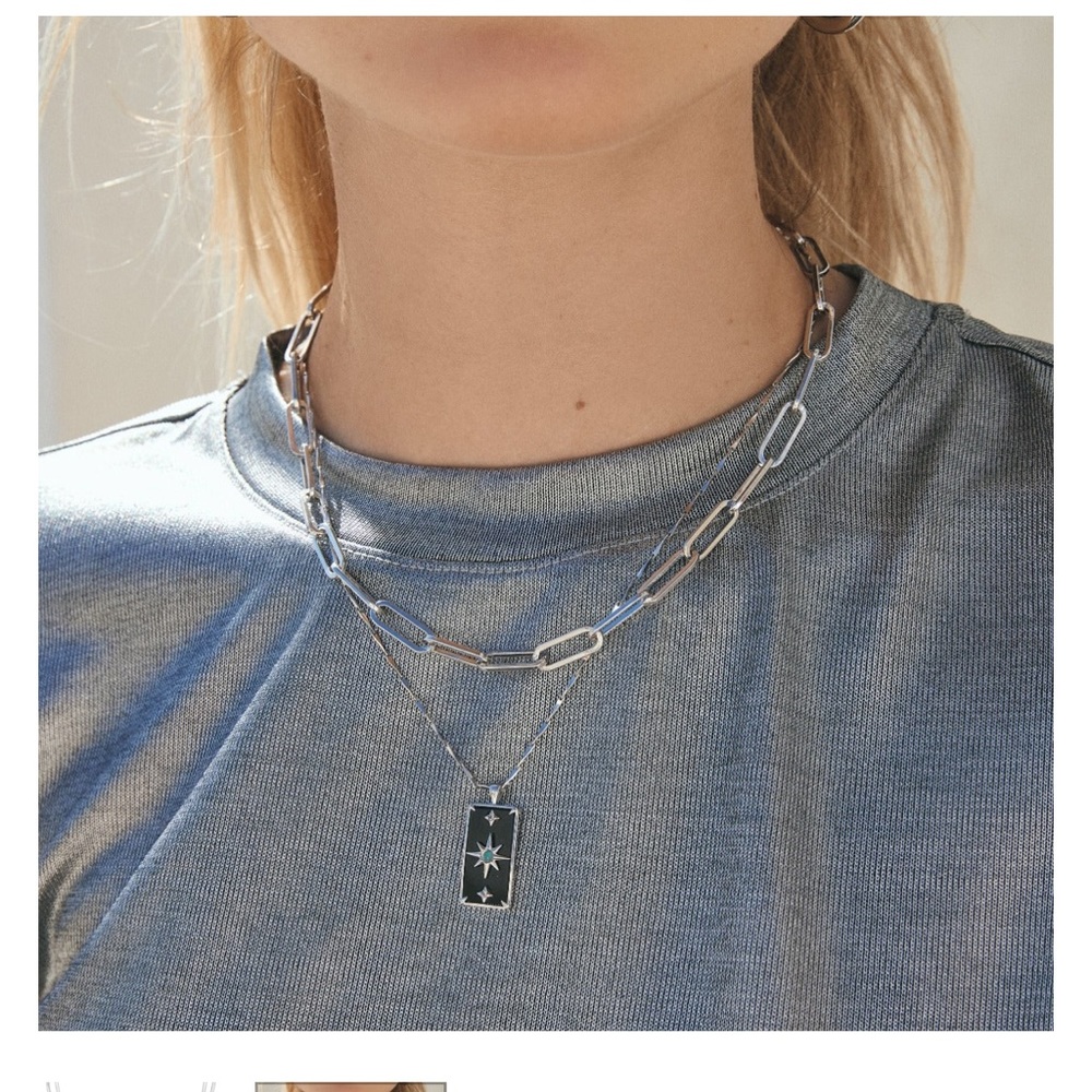 Elizabeth Stone Silver chain- top chain only